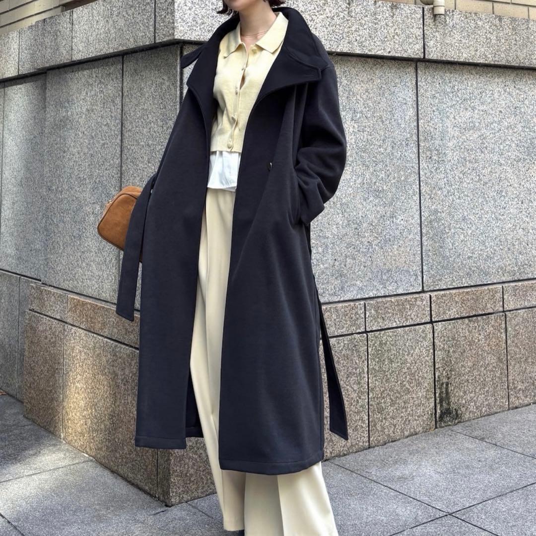 完売品 ラグナムーン ウールジャージスタンドカラーコート