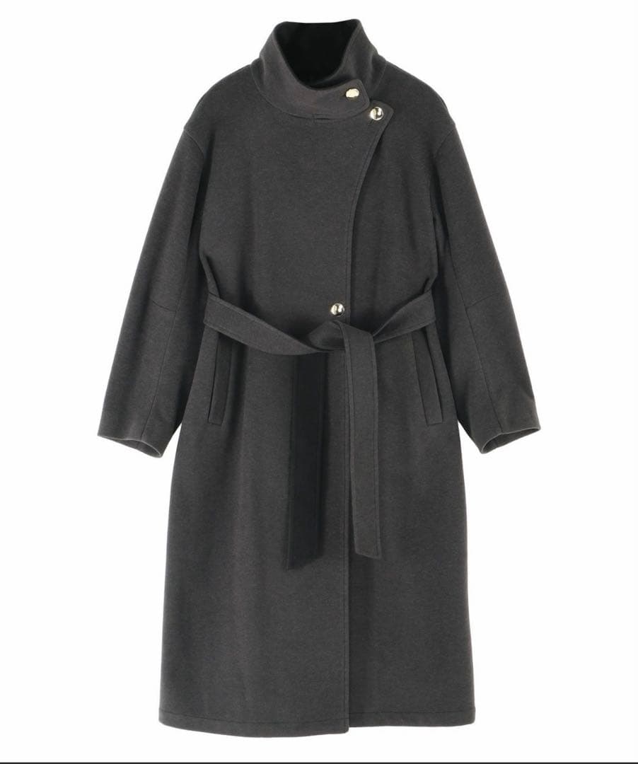 完売品 ラグナムーン ウールジャージスタンドカラーコート