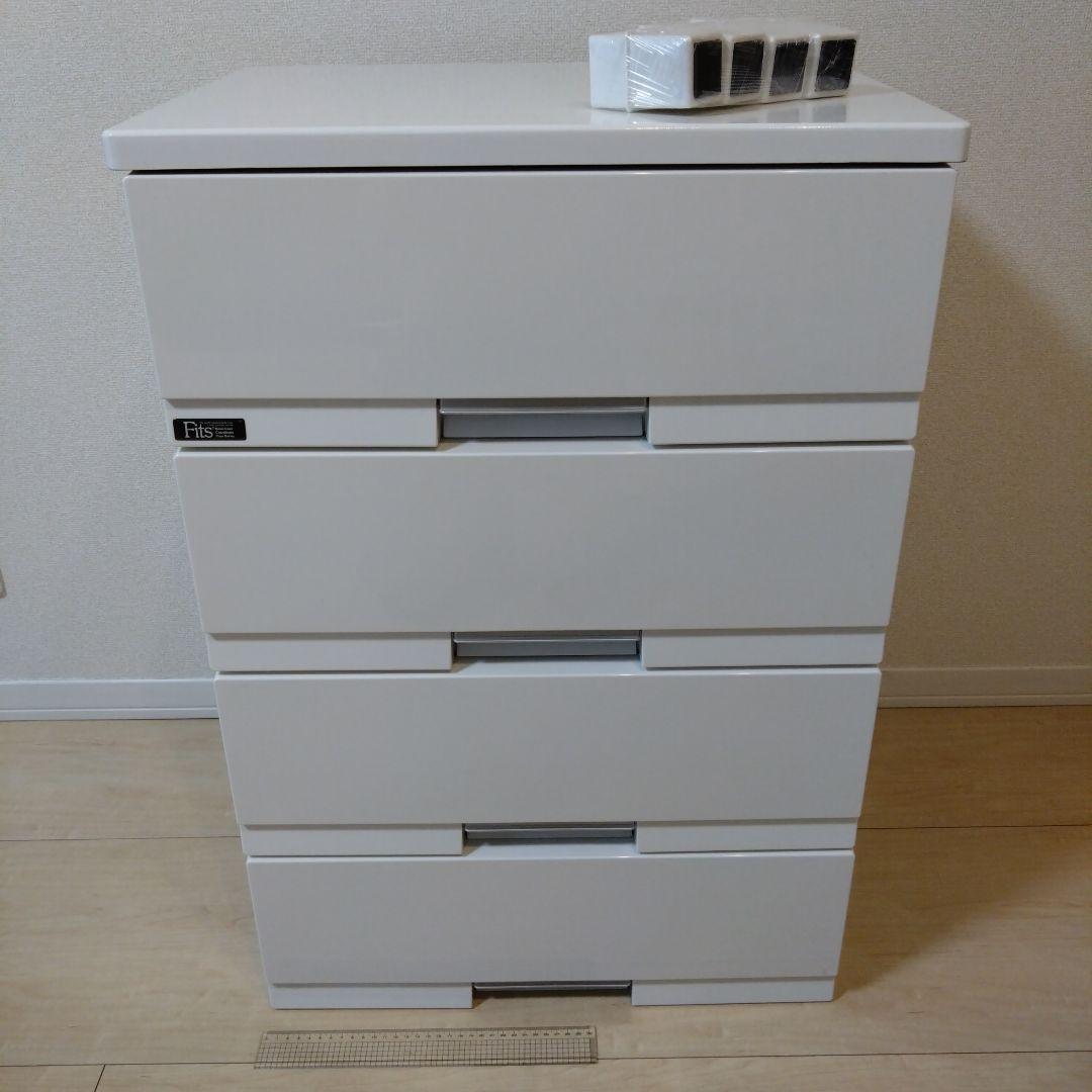 中古チェスト　フィッツプラス プレミアム FP5504 4段 セラミックホワイト