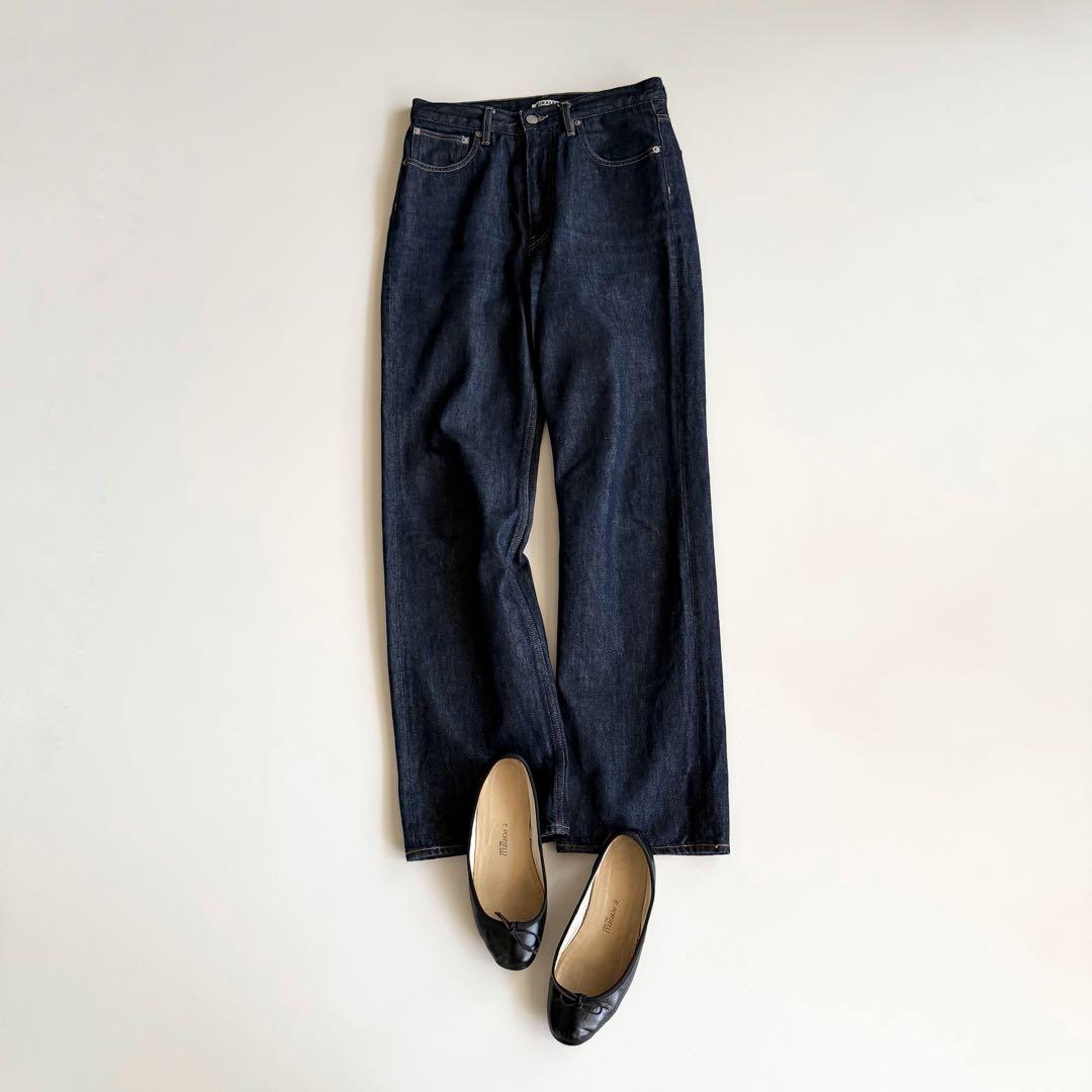 【オーラリー】ハード ツイスト デニム インディゴ 5P パンツ 27 日本製