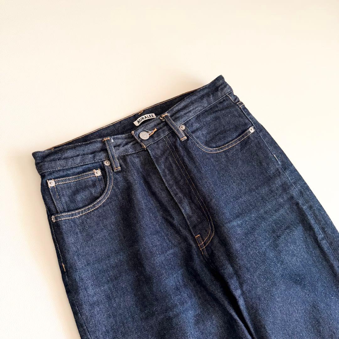 【オーラリー】ハード ツイスト デニム インディゴ 5P パンツ 27 日本製