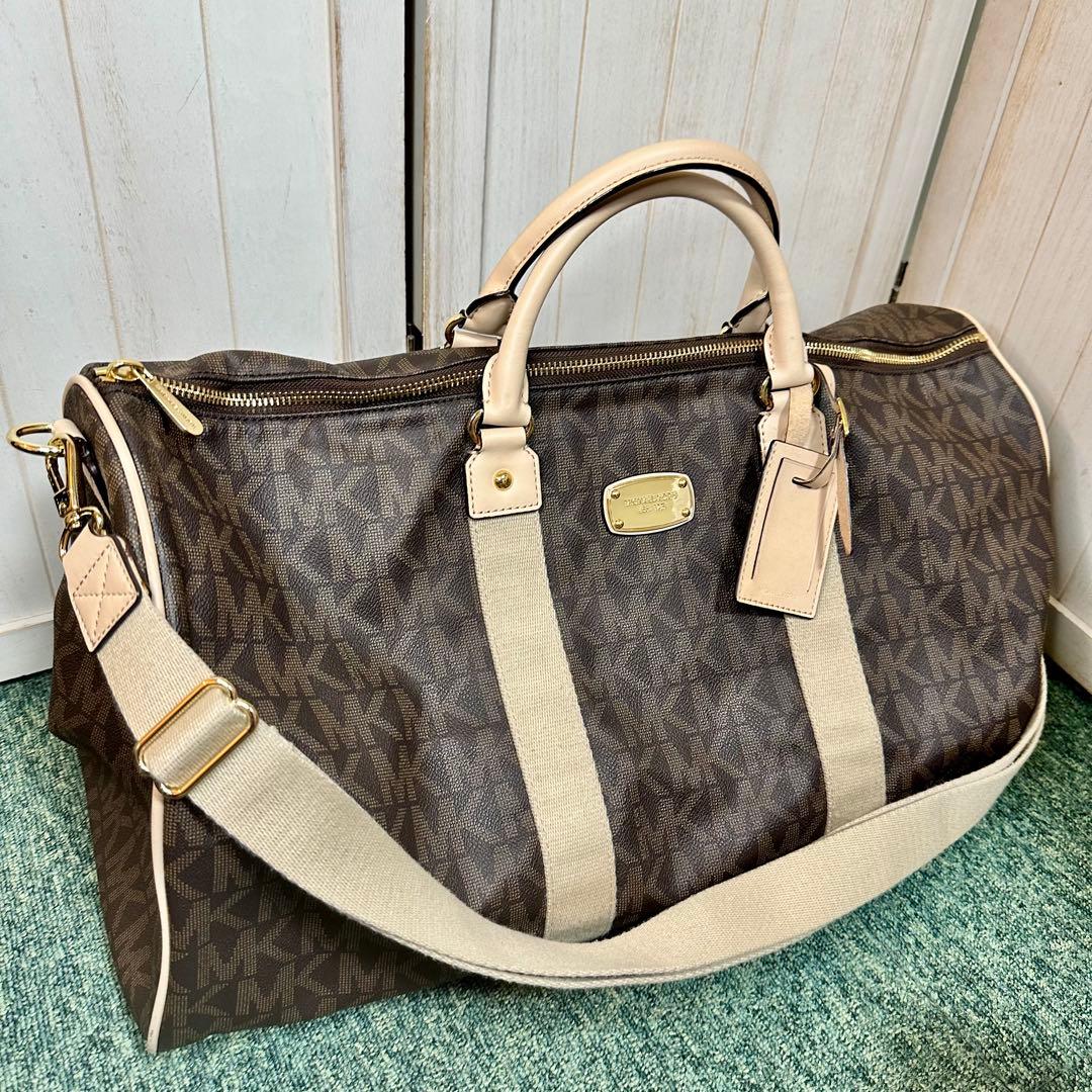 MICHAEL KORS マイケルコース 2way レザー ボストンバッグ 総柄