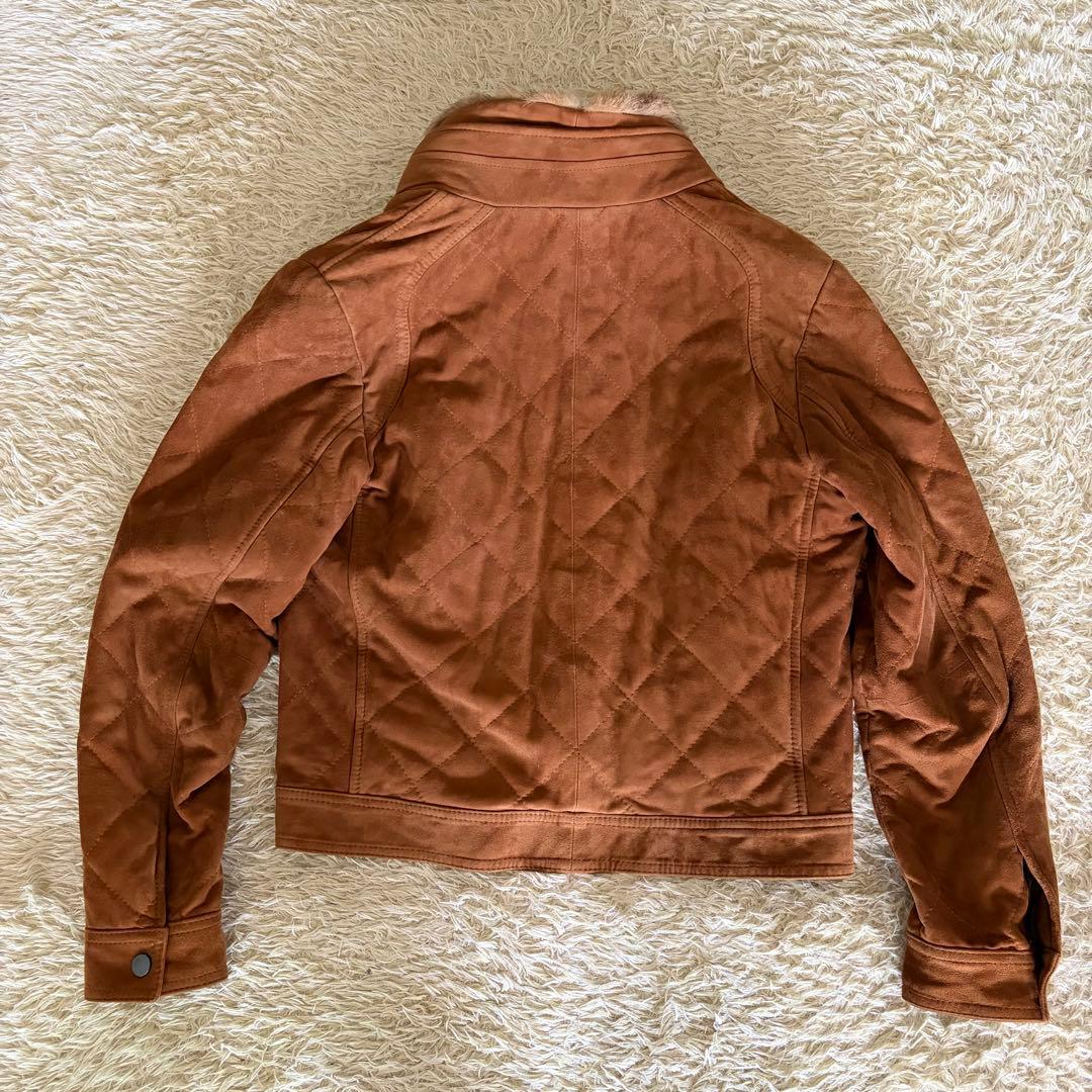 EMMETI BEAMS別注 ファー付スウェードレザージャケット ブラウン 46