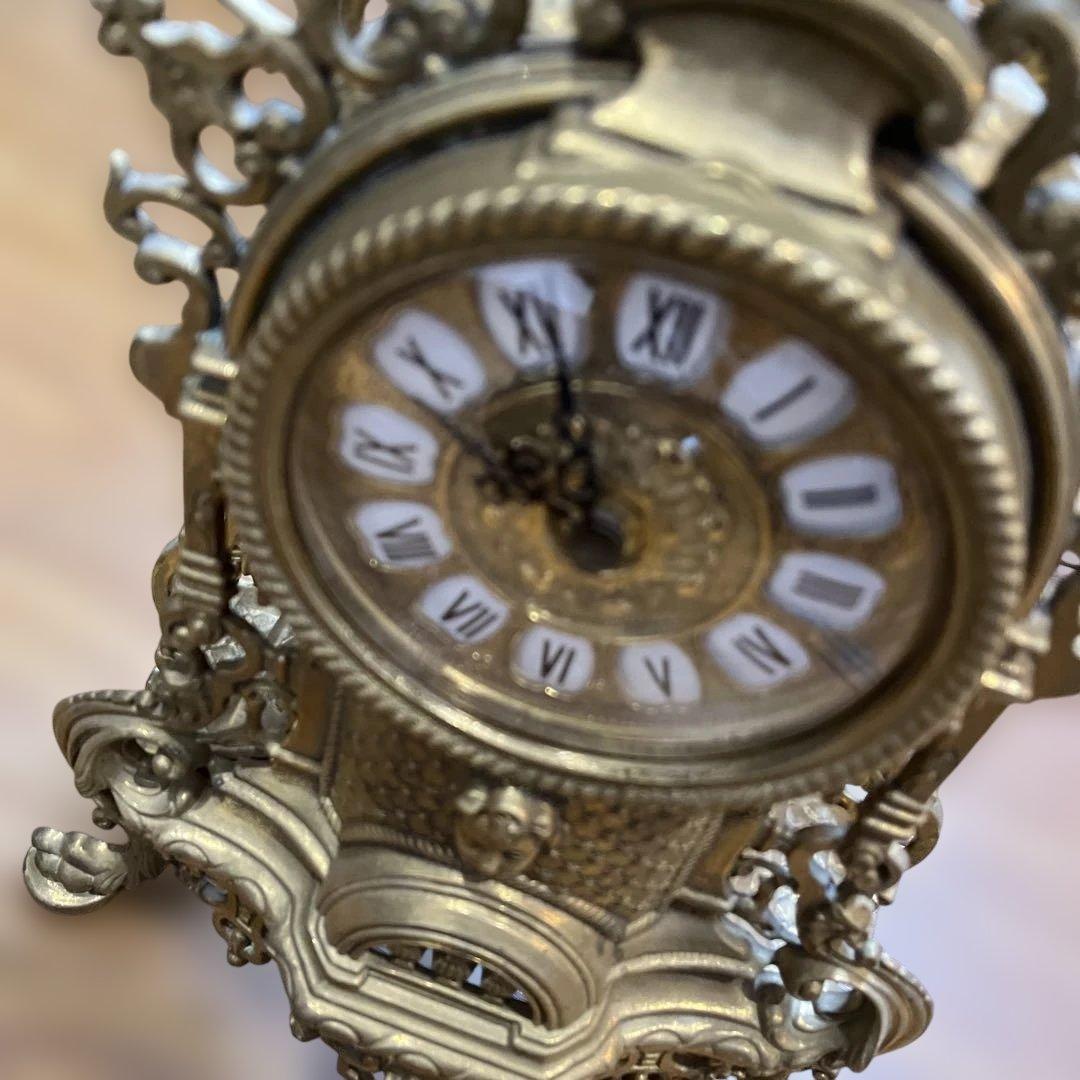 ヴィンテージ風金色置時計　イタリア製　アンティーク