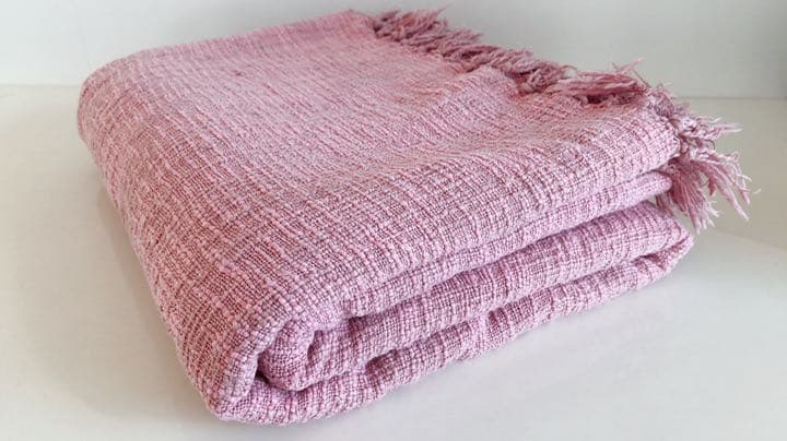 レアFabindia ファブインディア サーモンピンクマルチカバー150×250