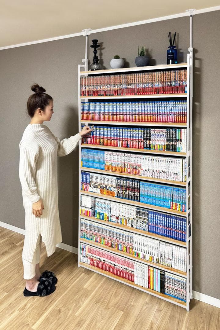 8tail 本棚 突っ張りラック 本棚 540冊収納