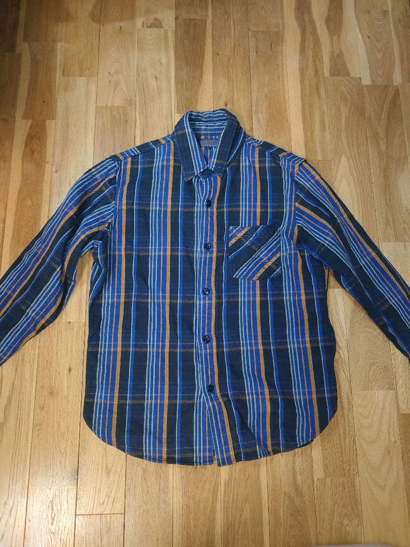 DELUXEWARE 長袖ヘビーネルシャツ“CLEVER NAVY” HV-45