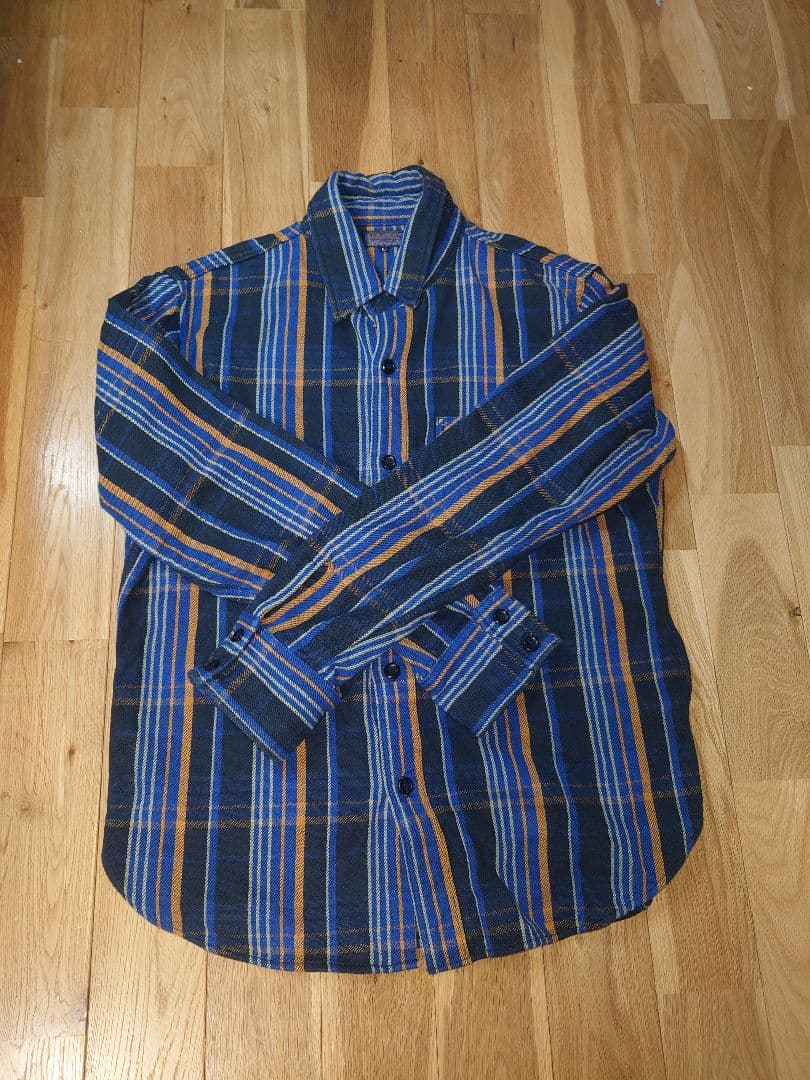 DELUXEWARE 長袖ヘビーネルシャツ“CLEVER NAVY” HV-45