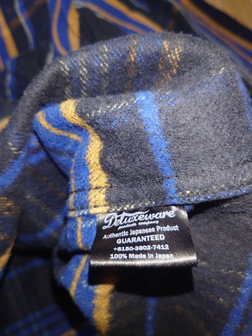 DELUXEWARE 長袖ヘビーネルシャツ“CLEVER NAVY” HV-45