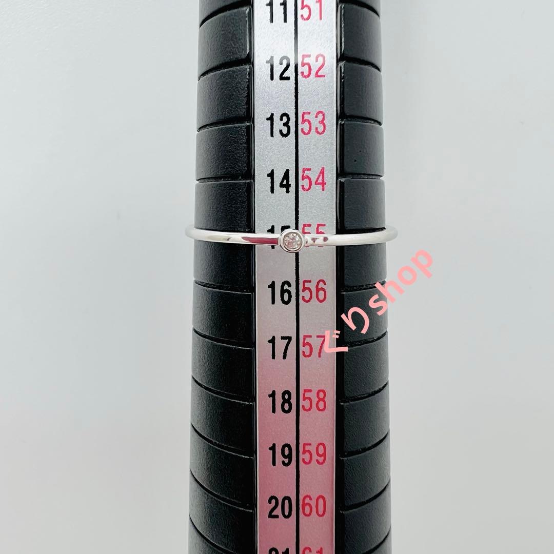 ete bijoux Pt900 スキニー ダイヤモンド リング 15号