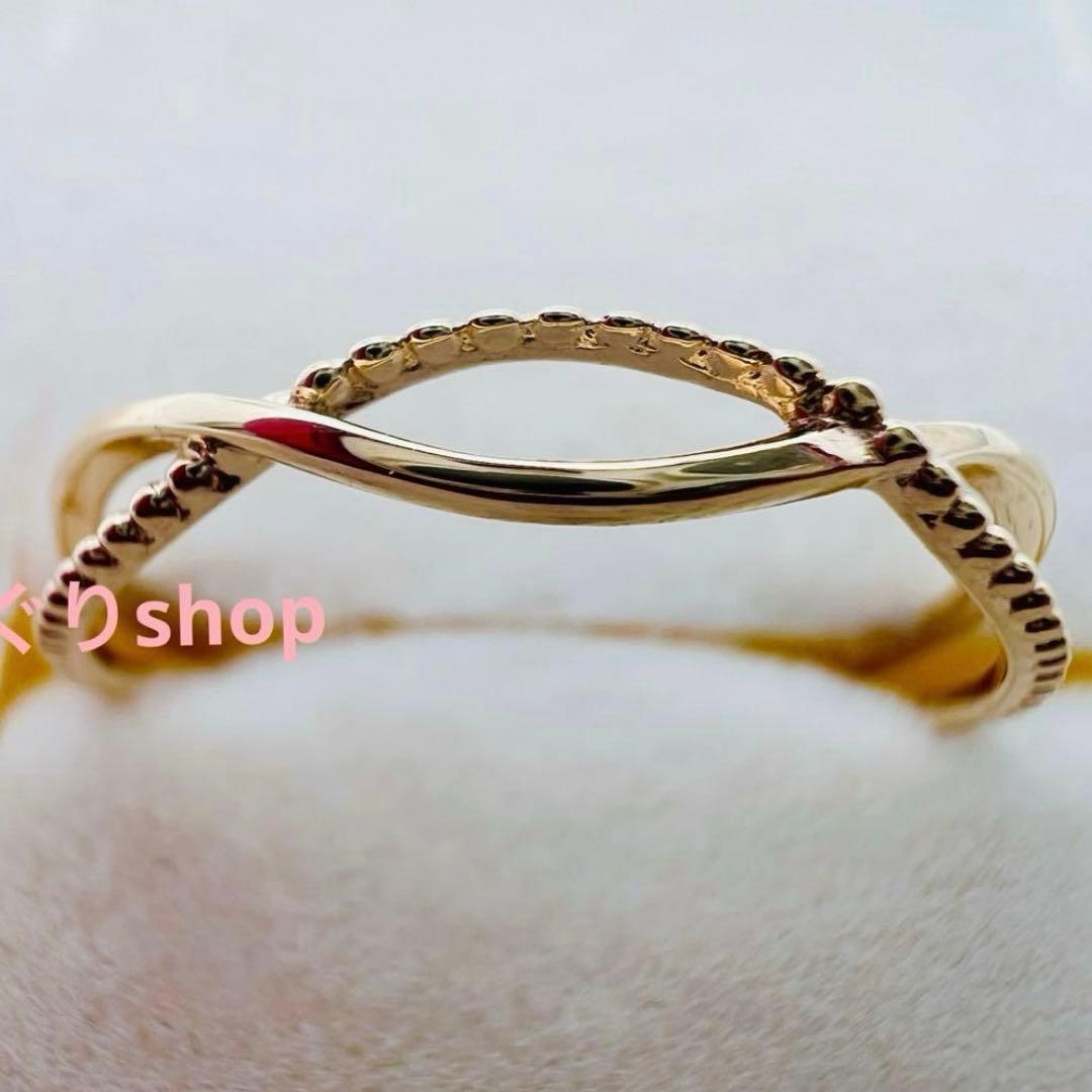 NOIR DE POUPEE K10 シンプル クロスライン レイヤードリング