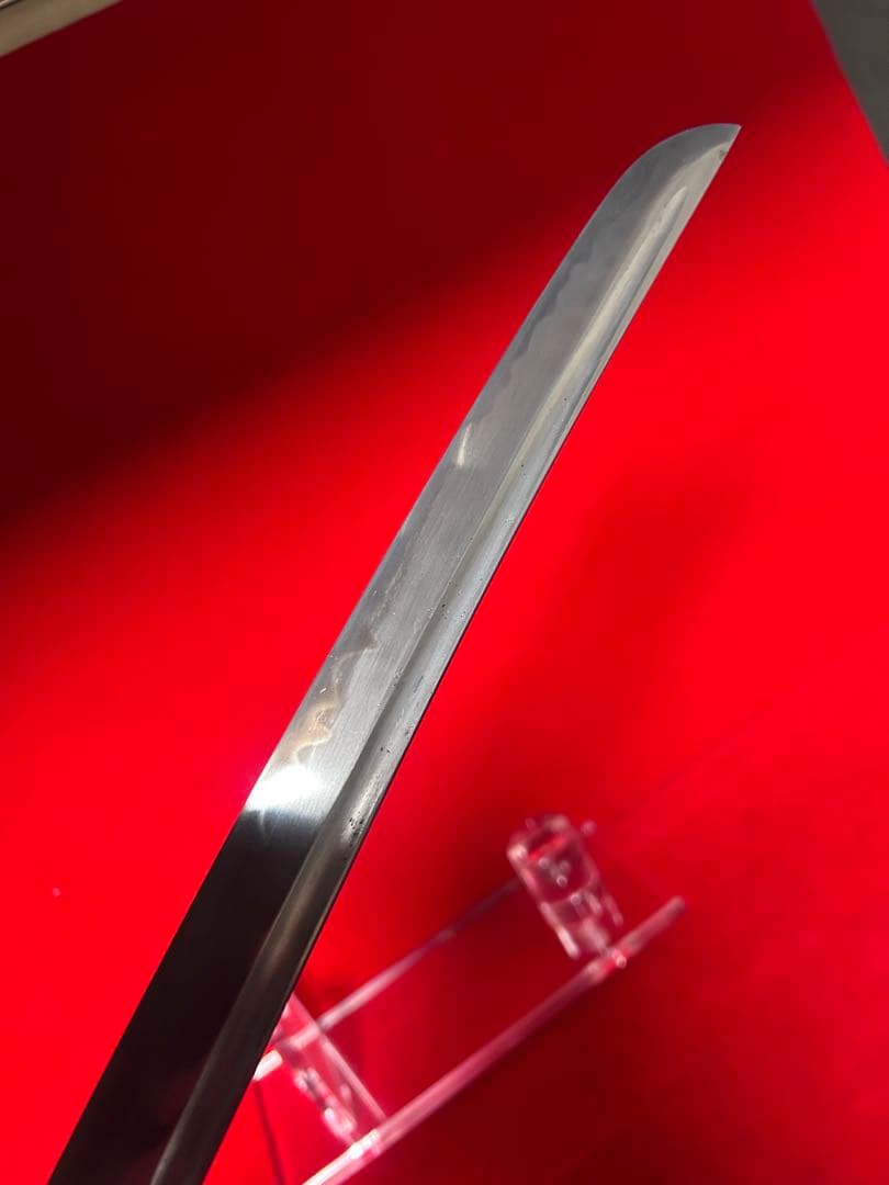 01566 包丁　マグロ包丁　鬼反り　刃文綺麗　玉鋼　未使用品