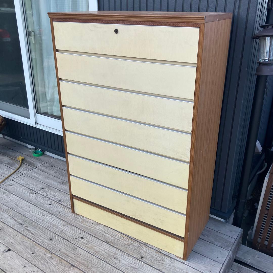 昭和レトロ レトロポップ 木製チェスト 7段タンス 古家具 古道具 ビンテージ