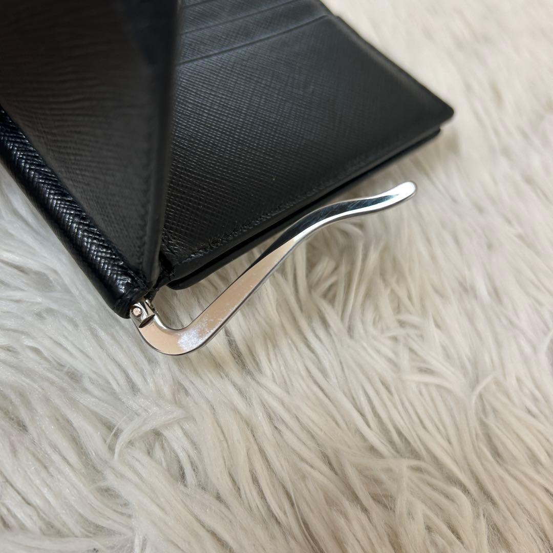 美品✨PRADA プラダ　マネークリップ サフィアーノ　メタルロゴ