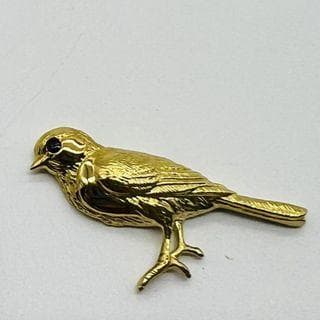 K18　鳥モチーフサファイアペンダントトップ