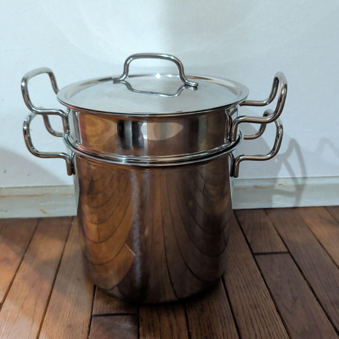 ステンレス 両手鍋 蓋・ストレーナー付き