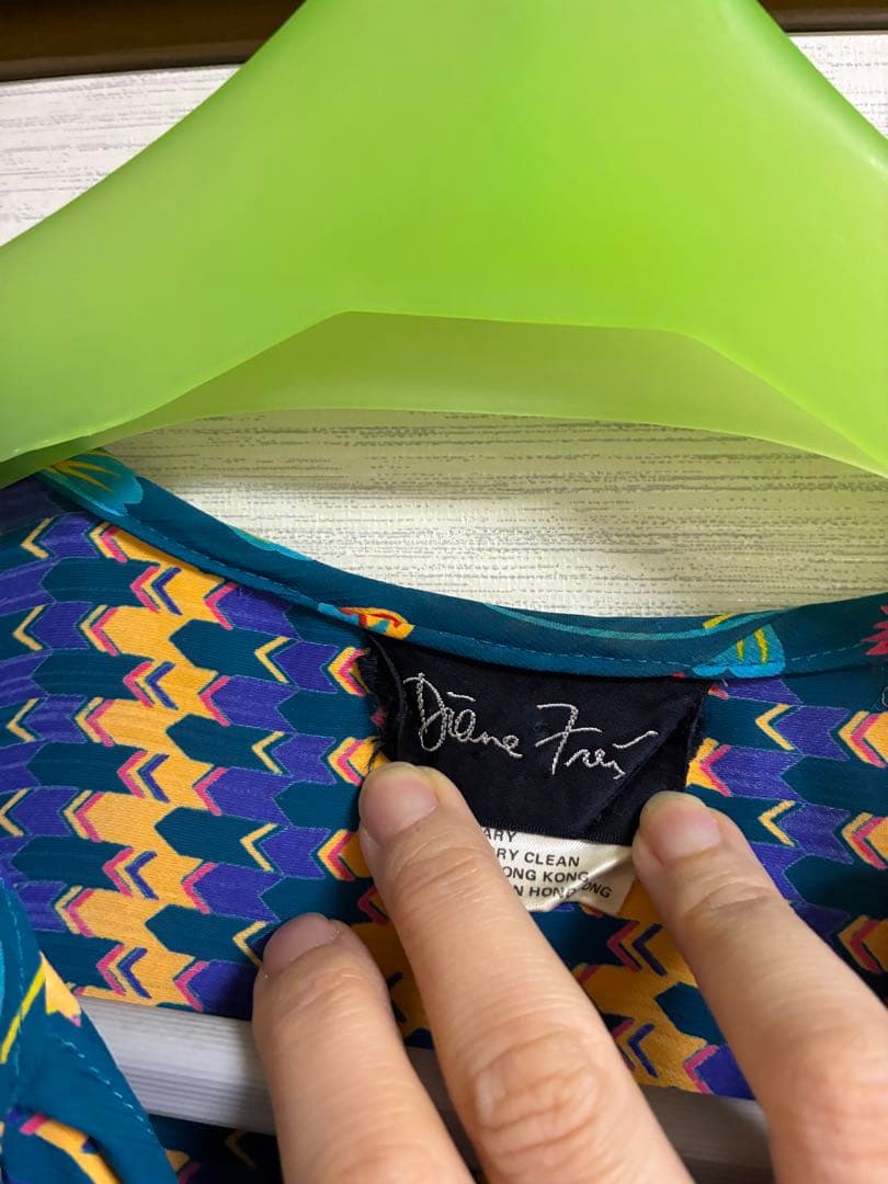 Diane Freis ダイアンフレイス　グリーン花柄ワンピース