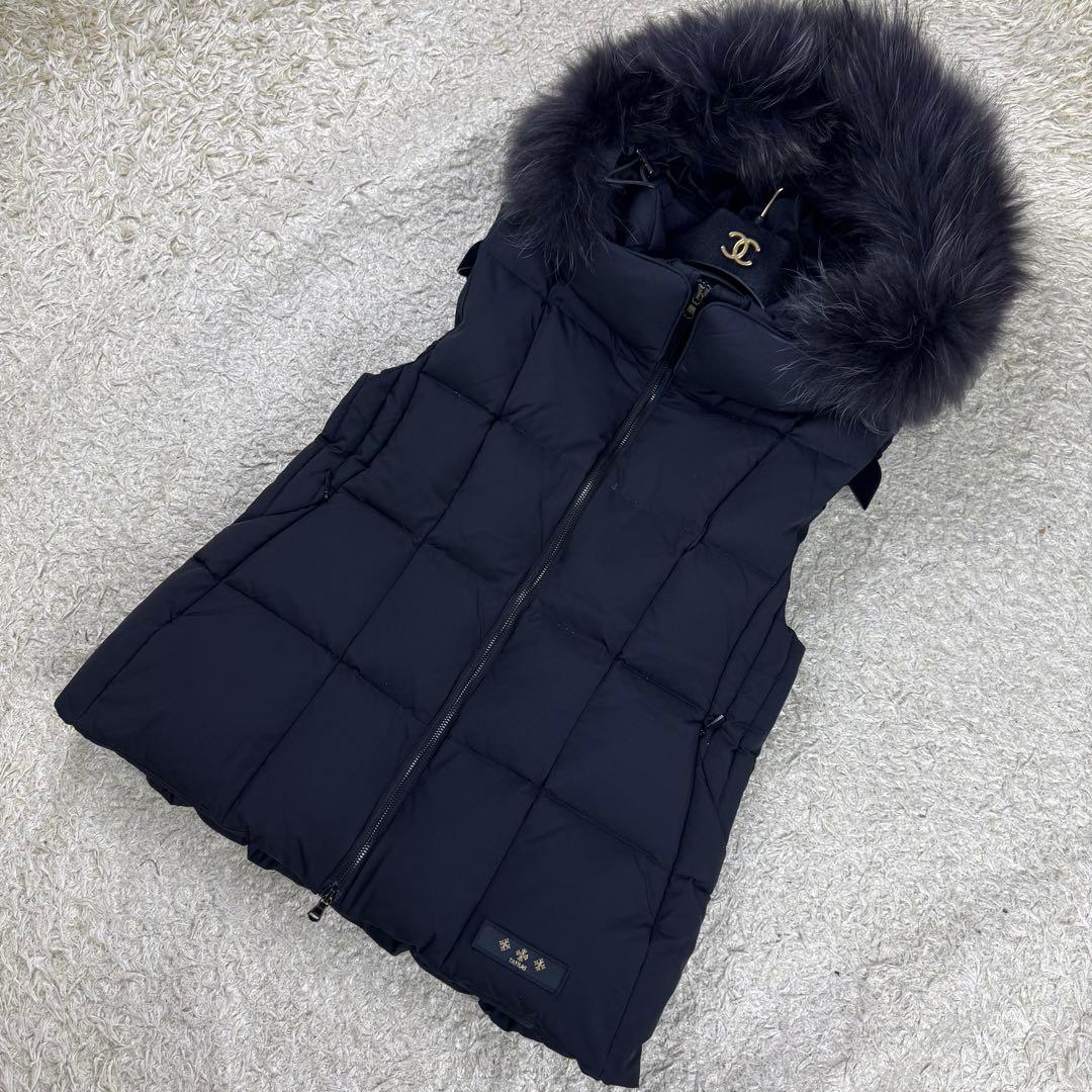 タトラス 23AW ダウンベスト ザラガ リアルファー 3way 黒 XL