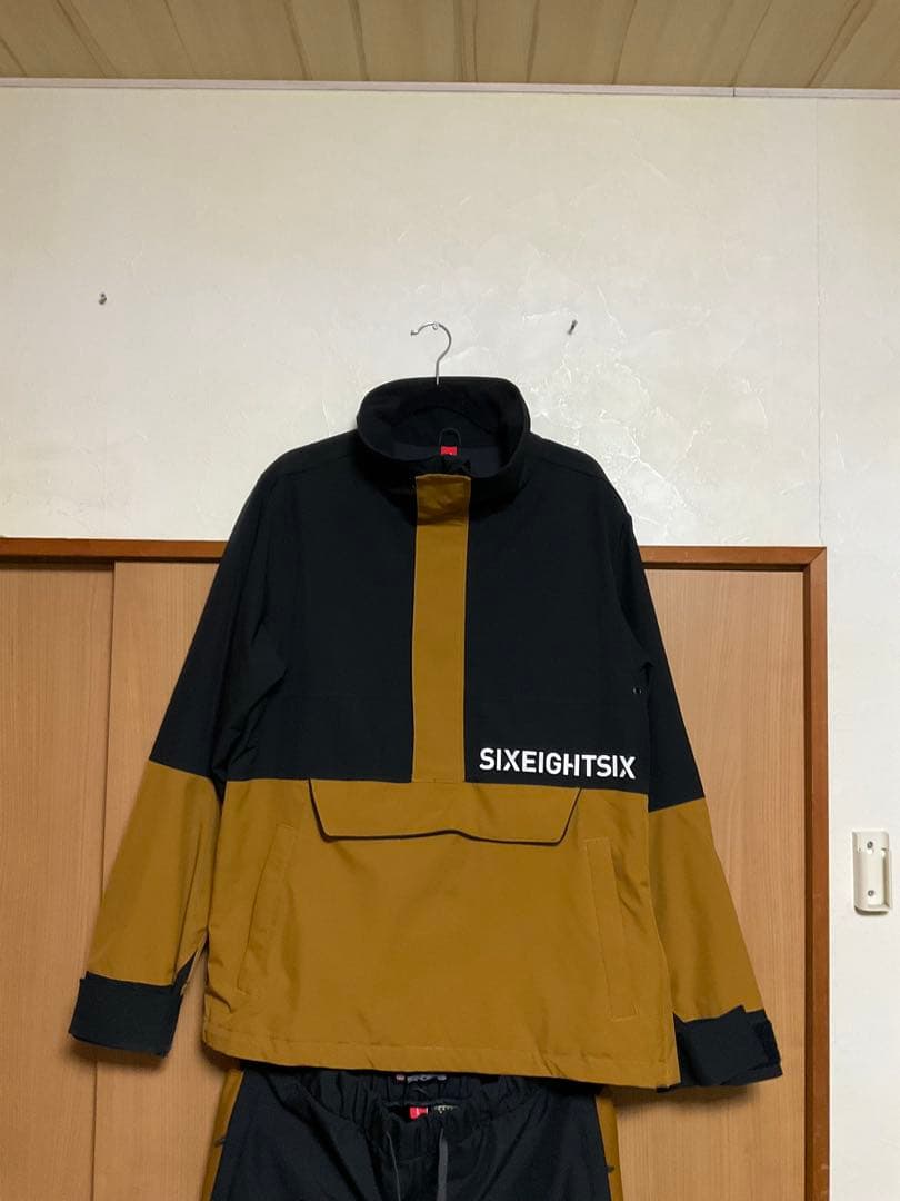 686 SIXEIGHTSIX スノーボードウェア 黒/茶　ウエアM パンツL