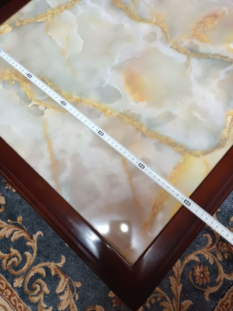 昭和レトロセンターテーブル 大理石柄木製