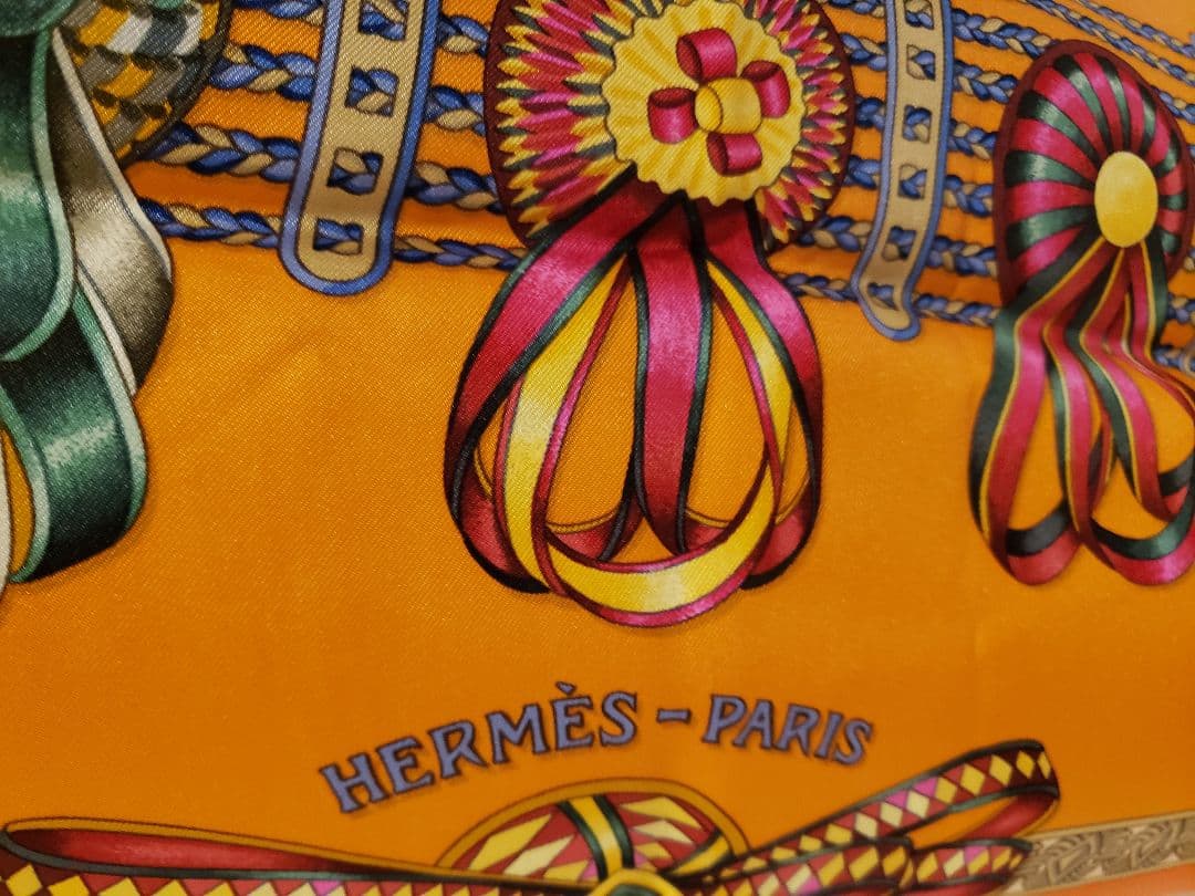 【極美品】HERMES　LES RUBANS DO CHEVAL ～馬のリボン橙