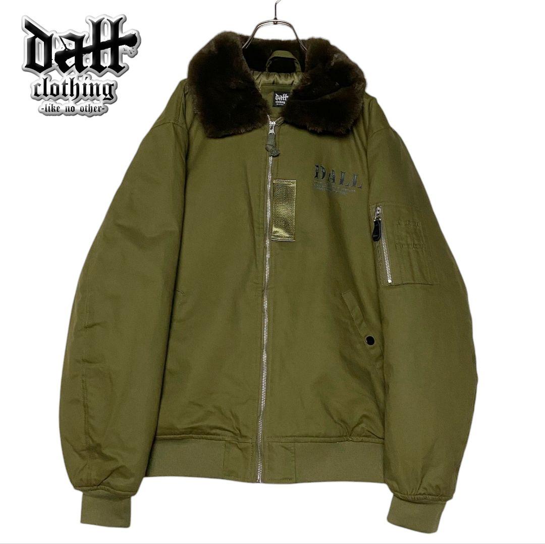 希少 DALL ボンバーフライトジャケット カーキ L 襟ボア肉厚ブルゾン完売品