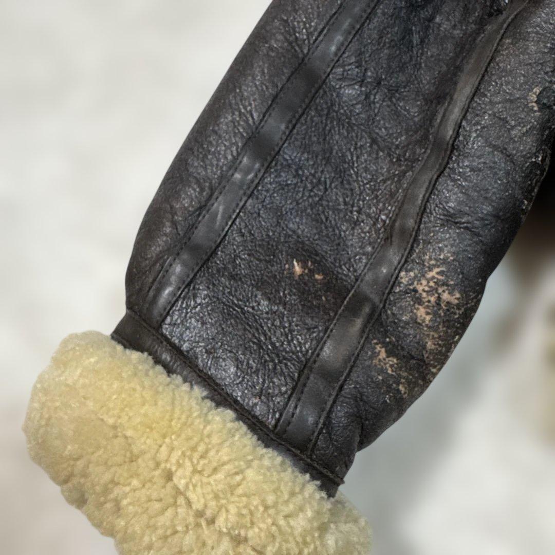 80sビンテージ！レザー フライトジャケット B3 M L