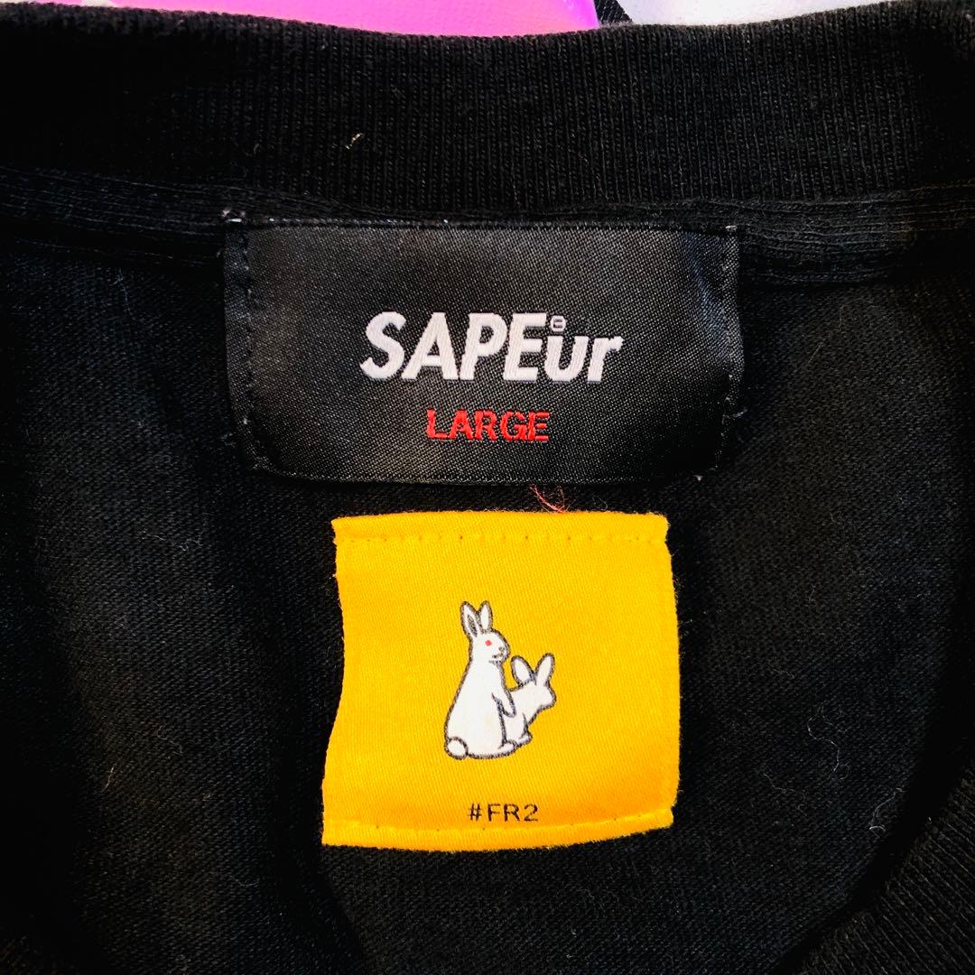 【人気コラボ】FR2 サプール ハートラビット 長袖Tシャツ ロンT L 黒