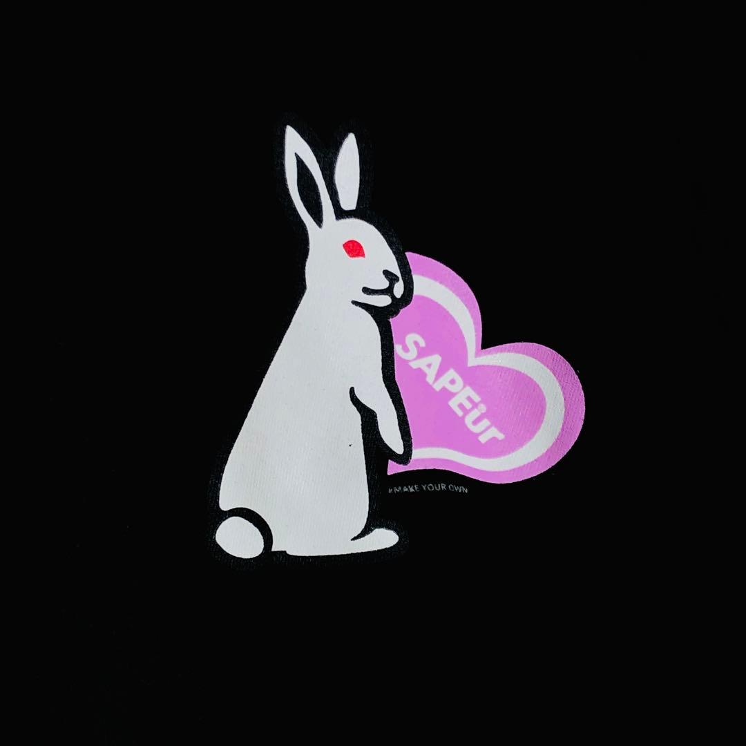 【人気コラボ】FR2 サプール ハートラビット 長袖Tシャツ ロンT L 黒