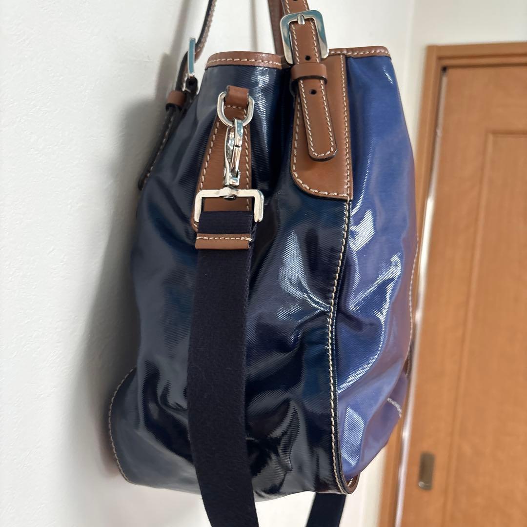 【美品】TOD'S トッズ 2way トートバッグ ショルダーバッグ ネイビー