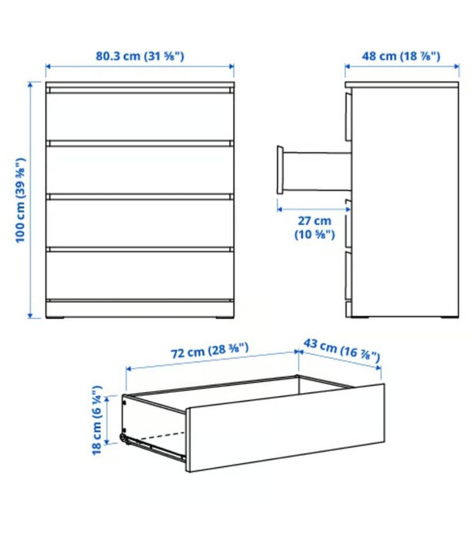 IKEA イケア MALM マルム チェスト収納家具 タンス・押し入れ 美品