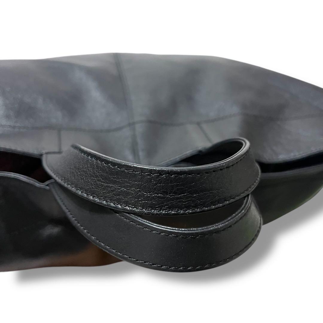 美品 イヤパピヨネ レザー 2way A4サイズ ワイドテープトートバッグ L