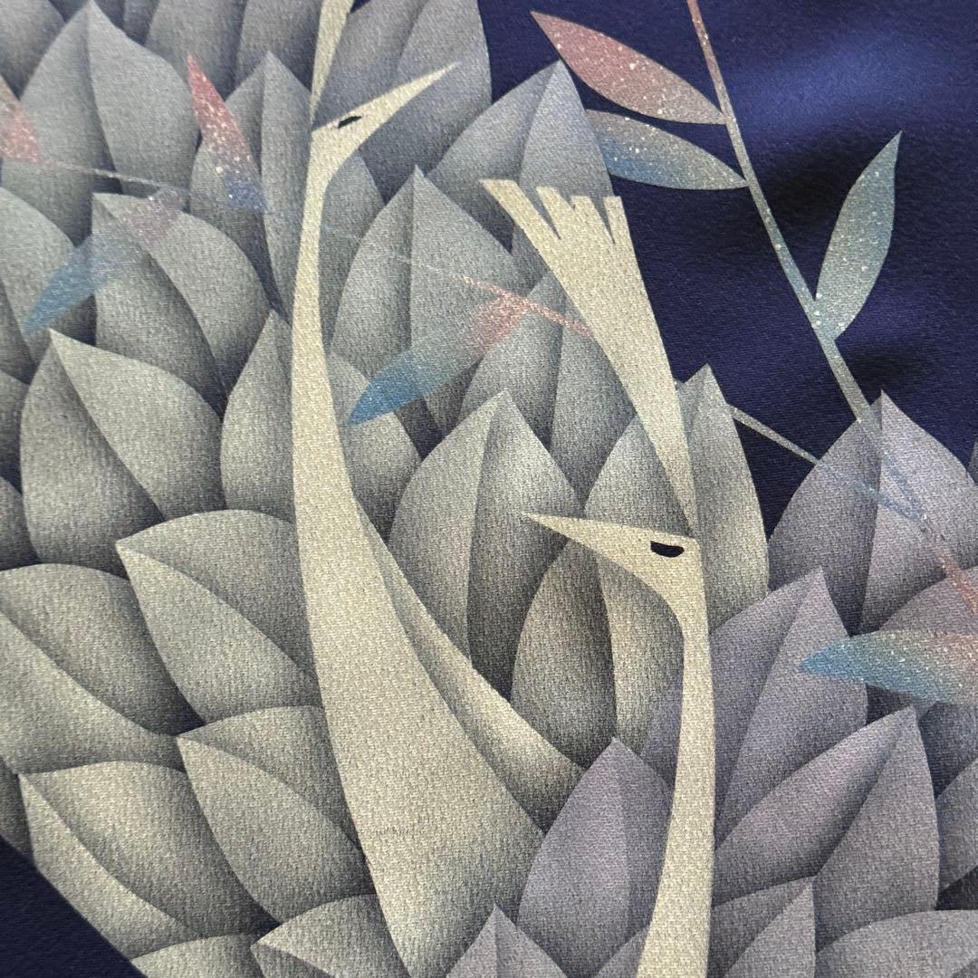 振袖フルセット　トールサイズ　正絹長襦袢つき　紺色　成人式　159〜169