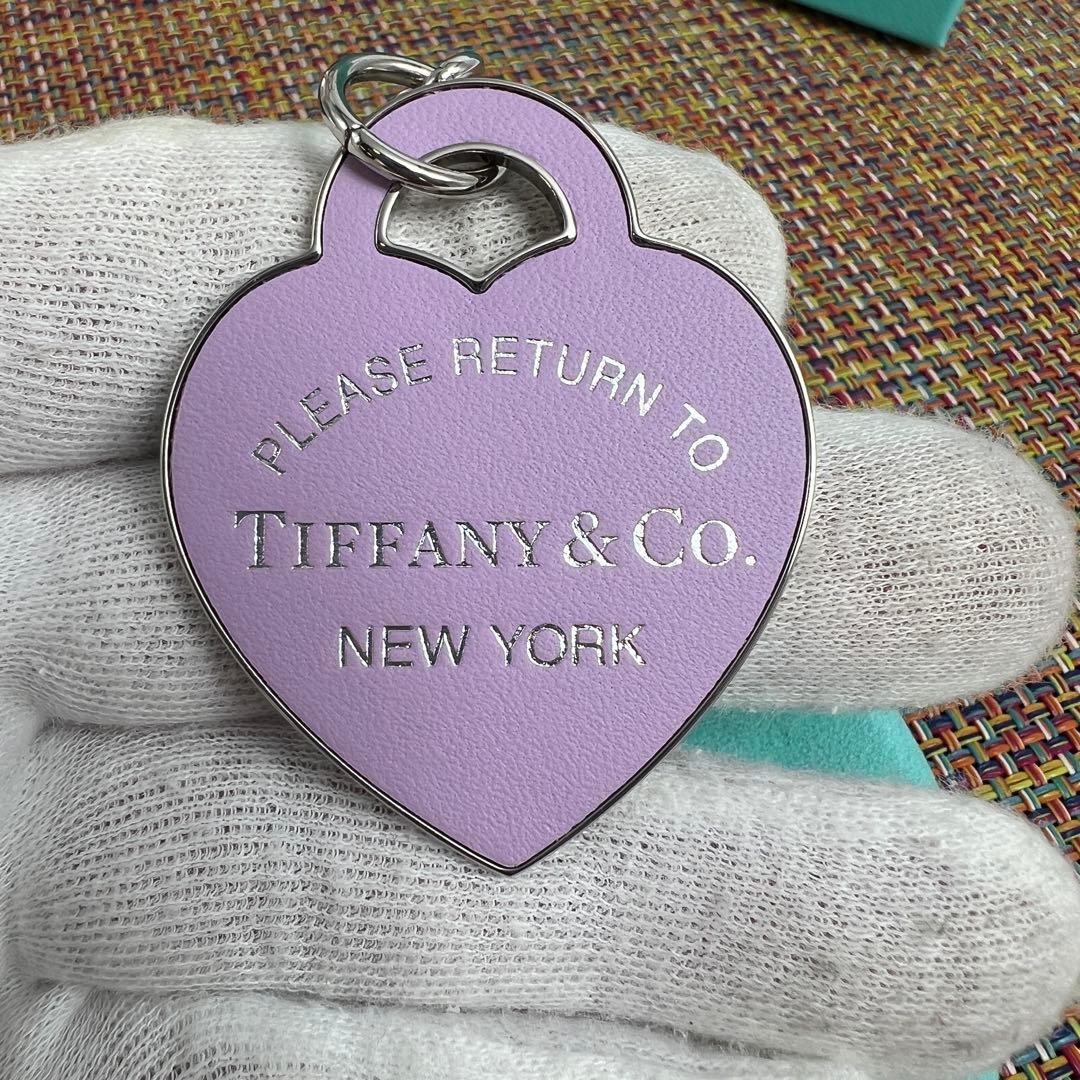 ✨極美品✨TIFFANY&Coティファニー レザーインレイド　ハート　キーリング