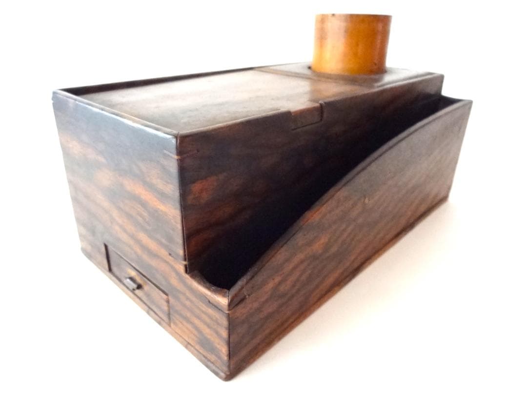 黒柿　銘木　小物入れ　箱　ケース　引出し　アンティーク　ヴィンテージ　希少品