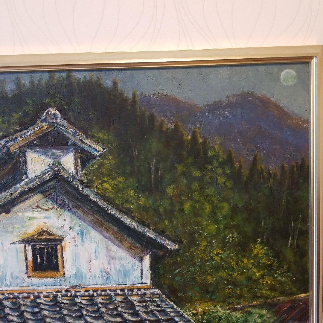 油絵　絵画　たばこかんそう《煙草乾燥小屋》F60 額付き