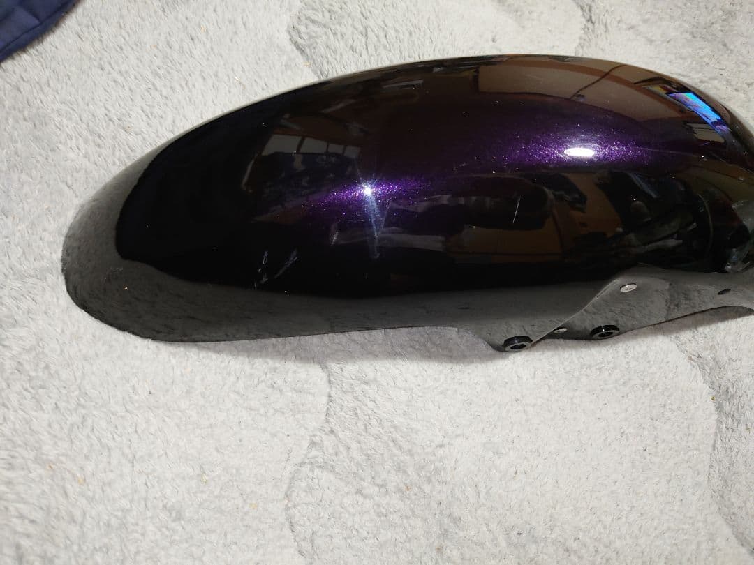 貴重ゼファー400フロントフェンダー純正色パープリッシュブラックマイカ当時物