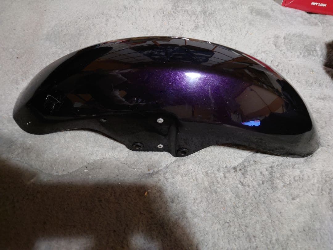 貴重ゼファー400フロントフェンダー純正色パープリッシュブラックマイカ当時物