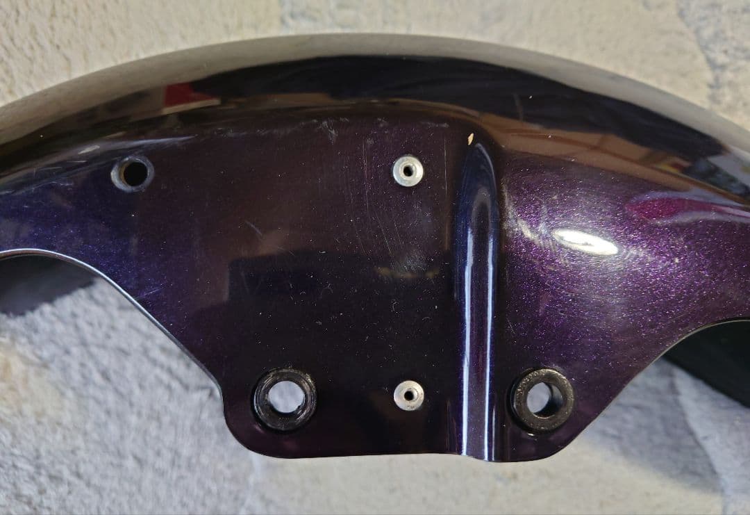 貴重ゼファー400フロントフェンダー純正色パープリッシュブラックマイカ当時物