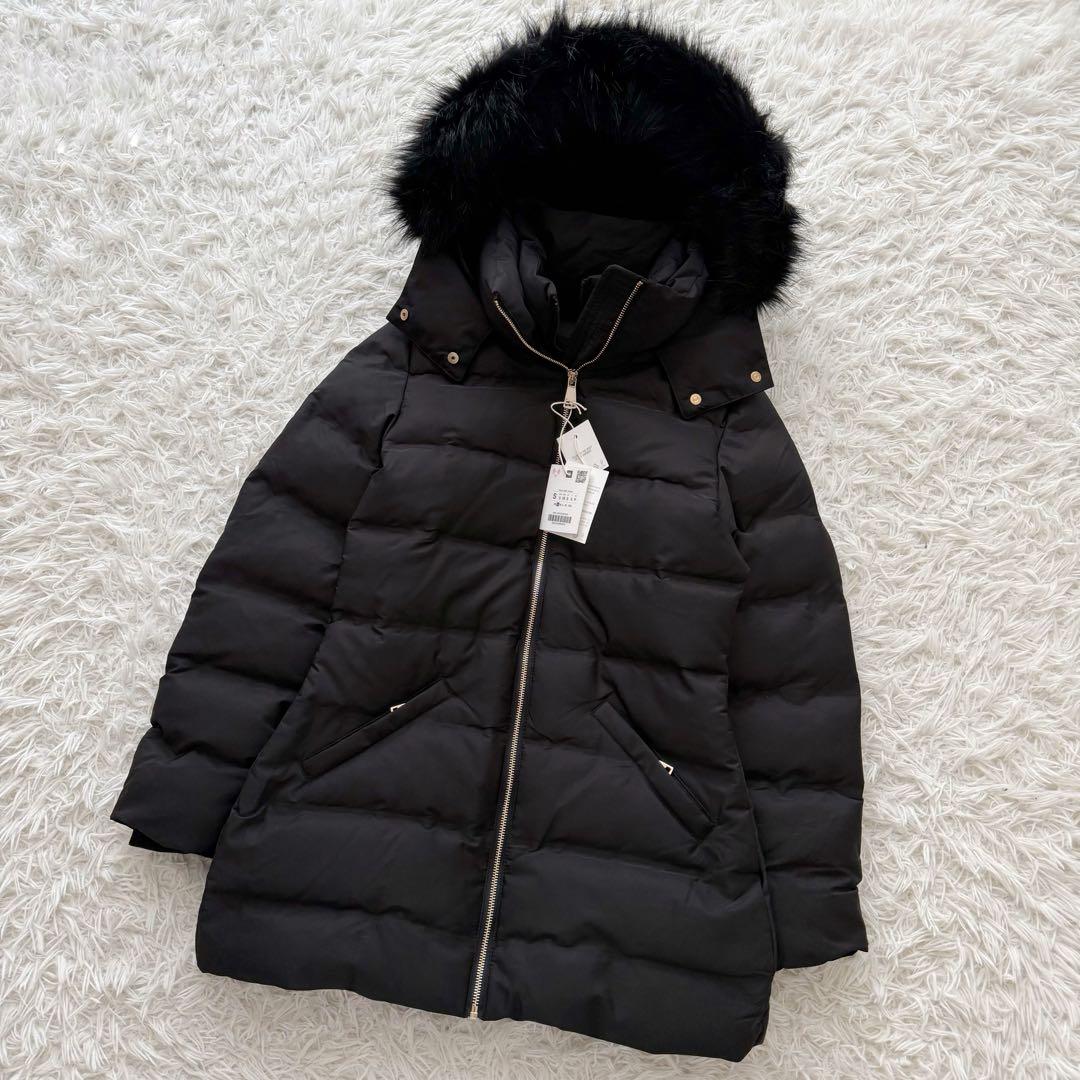 新品未使用タグ⭐︎3WAY ZARA ダウンロングコート ボア ファー付き S