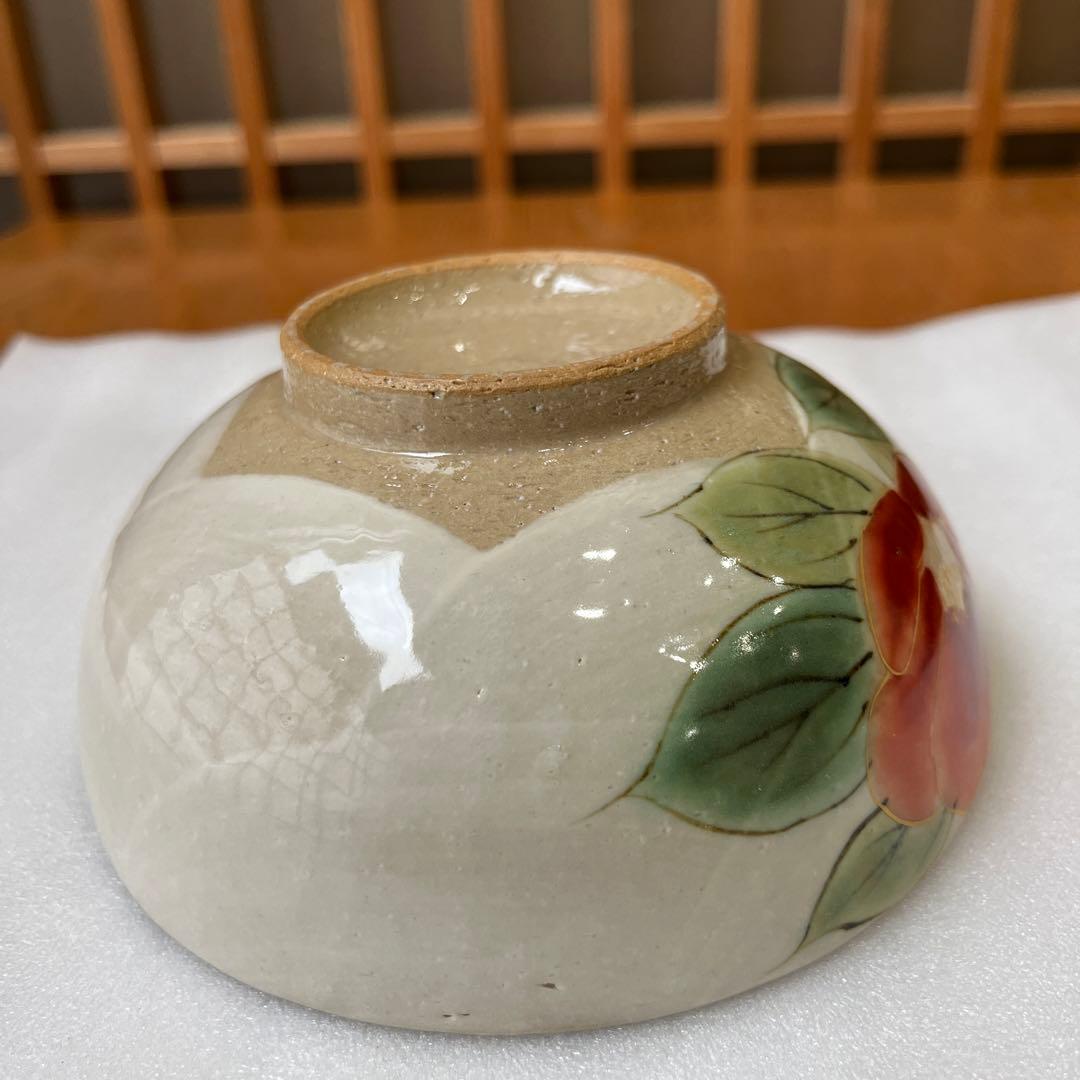 京焼・清水焼　陶あん　組茶碗　紅白牡丹　中✖️1点　小✖️1点