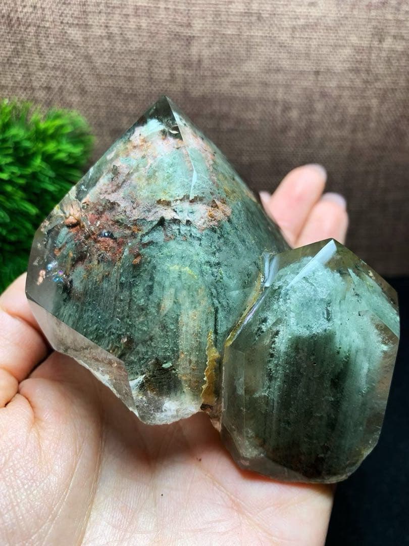 ⭐︎【天然】グリーン ガーデン クォーツ 置物 410g