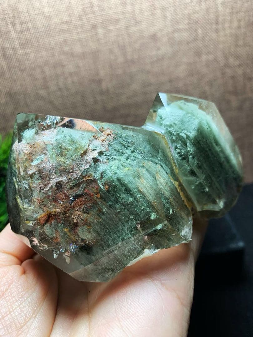 ⭐︎【天然】グリーン ガーデン クォーツ 置物 410g