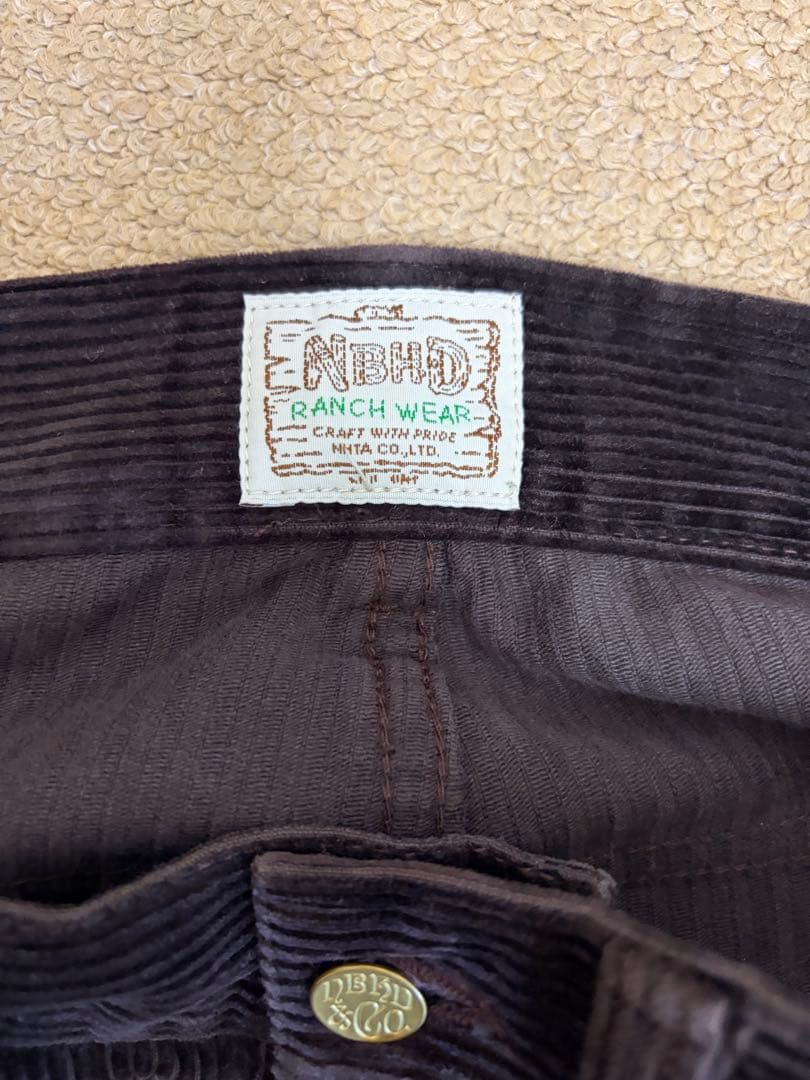 NEIGHBORHOOD コーデュロイ ストレートパンツ ダークブラウン