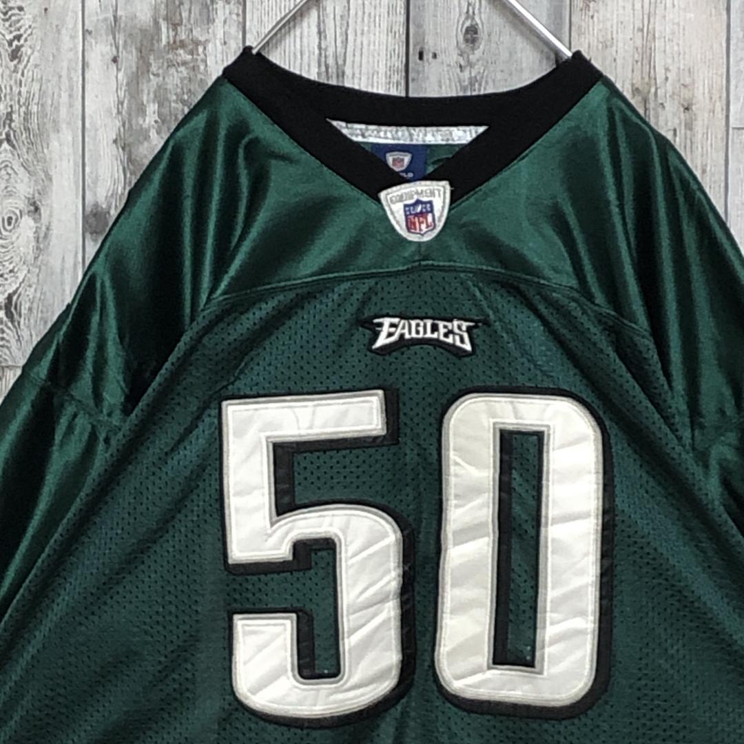 NFLイーグルス リーボック 3XL 刺繍 アメフト ゲームシャツ ユニフォーム