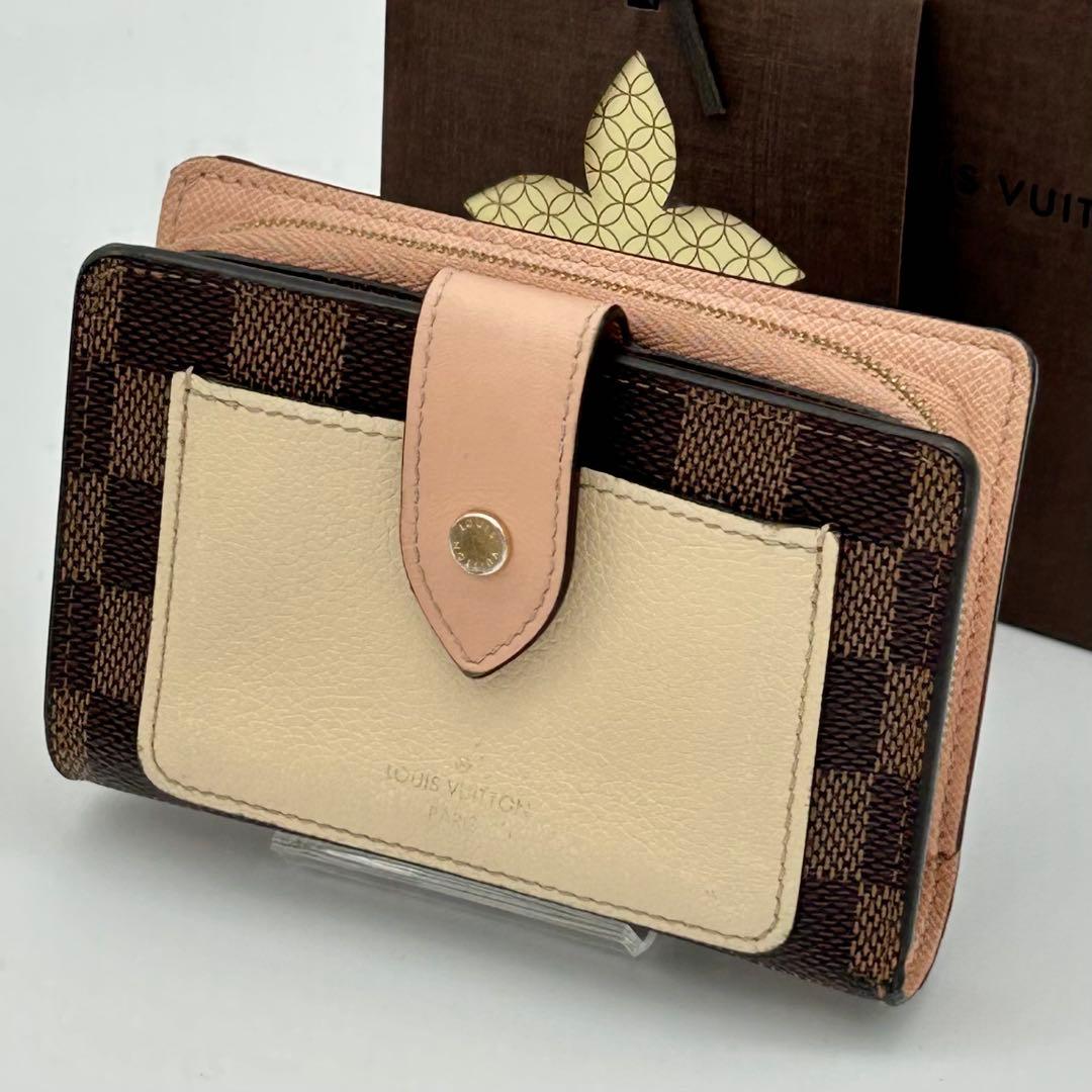 【新型】箱付き ルイヴィトン ダミエ ポルトフォイユ ジュリエット 二つ折り財布
