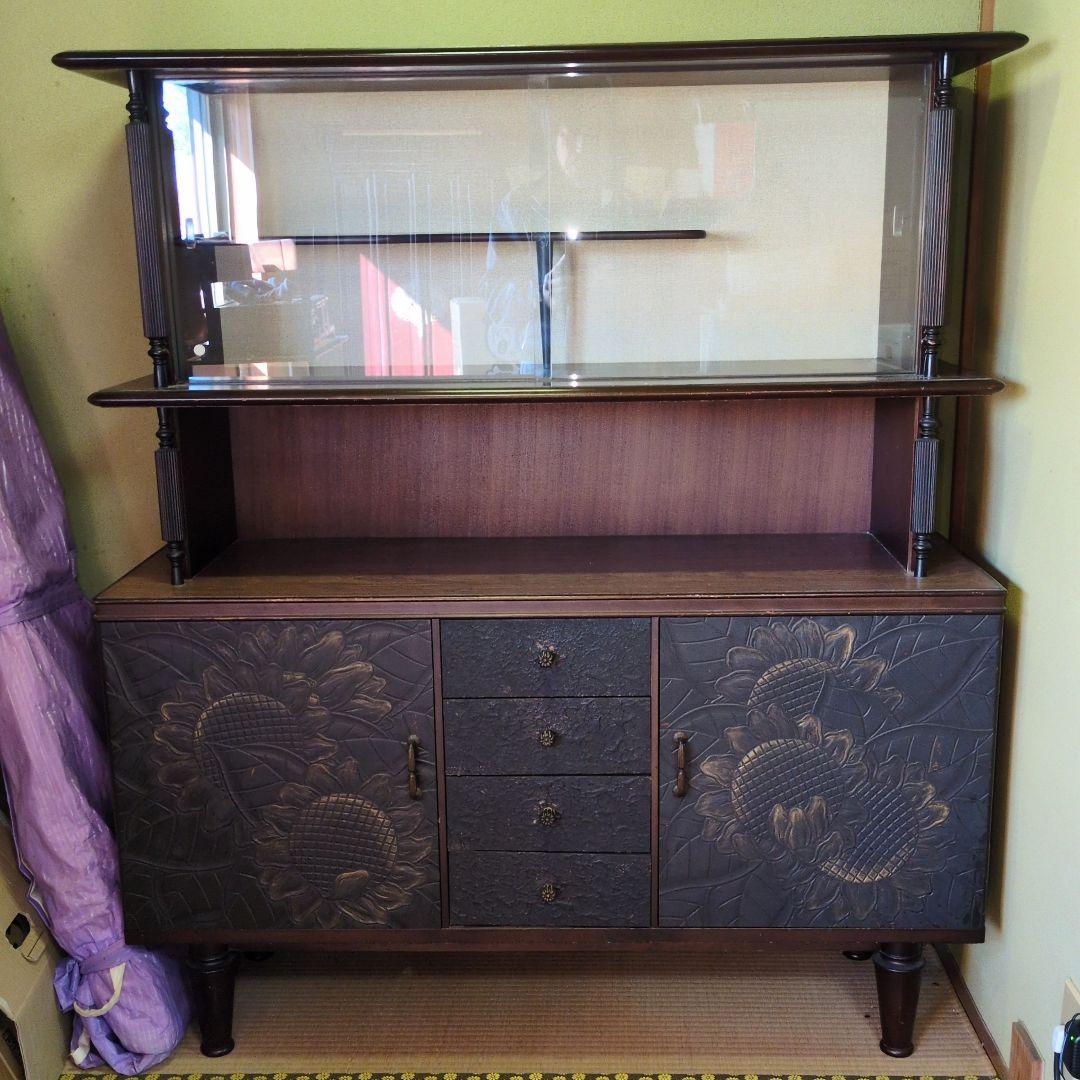 ★アンティーク茶箪笥★鎌倉彫り 違い棚 飾り棚