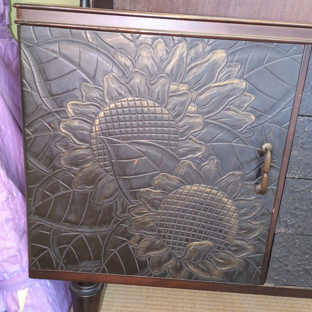 ★アンティーク茶箪笥★鎌倉彫り 違い棚 飾り棚