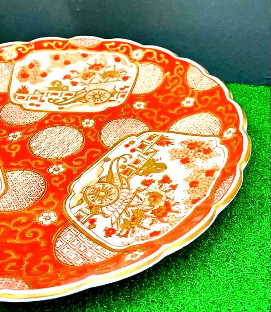 k*n様 【売り切れ御免！】有田焼 秀峰作 古伊万里様式 赤絵金彩 花車文 大皿