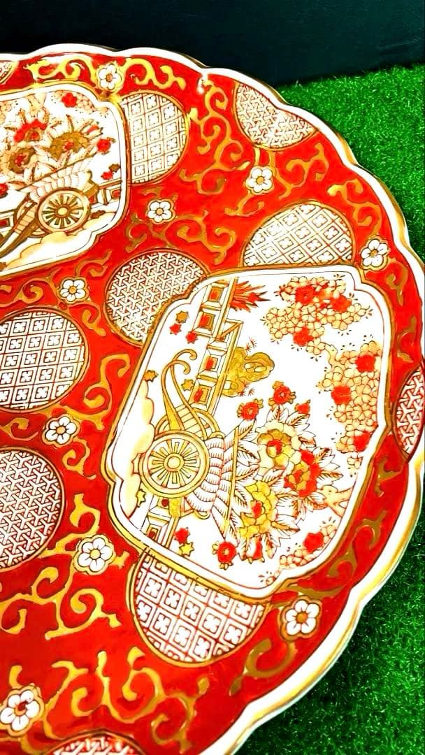 k*n様 【売り切れ御免！】有田焼 秀峰作 古伊万里様式 赤絵金彩 花車文 大皿